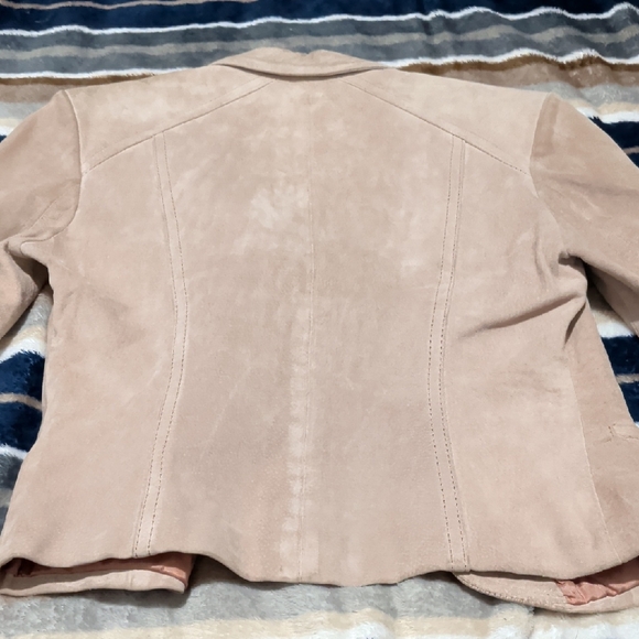 Tan Genuine Leather Blazer Jacket One Button Tailored Women’s XS - Picture 6 of 6